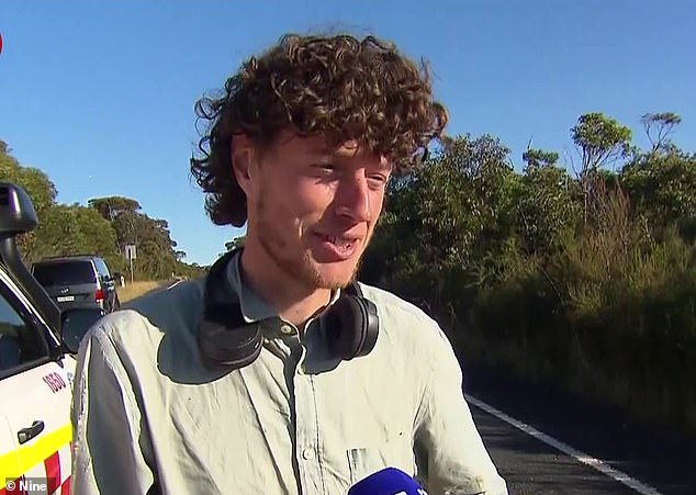 Daniel Hart, 27, was thrown into the ocean after scrambling over rocks for three hours following a wrong turn on the Coast Track in the Royal National Park