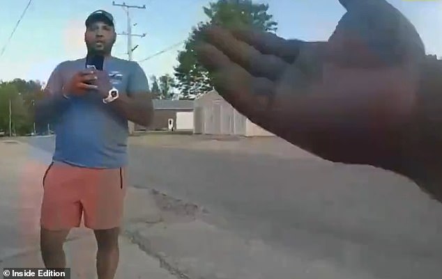 The officer's bodycam footage shows Hunter confronting Woodson while asking why he shot his beloved pet