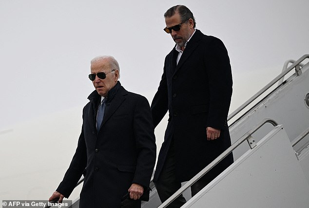 President Biden and his son Hunter Biden arrive in Syracuse, NY on February 4, 2023