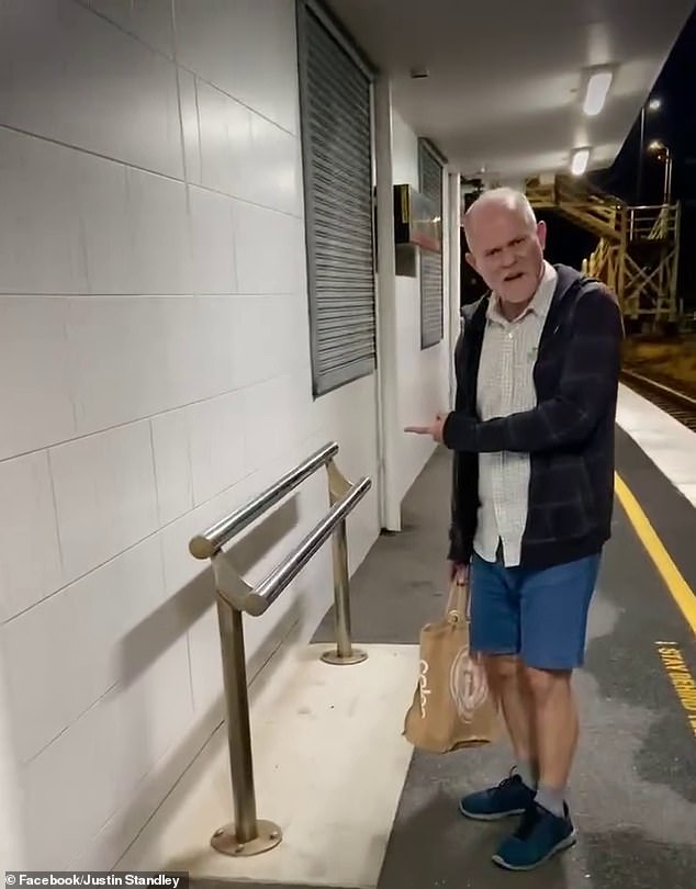Singer Justin Standley joked about the 'ridiculous' episodes at a Brisbane train station in a video that has since gone viral