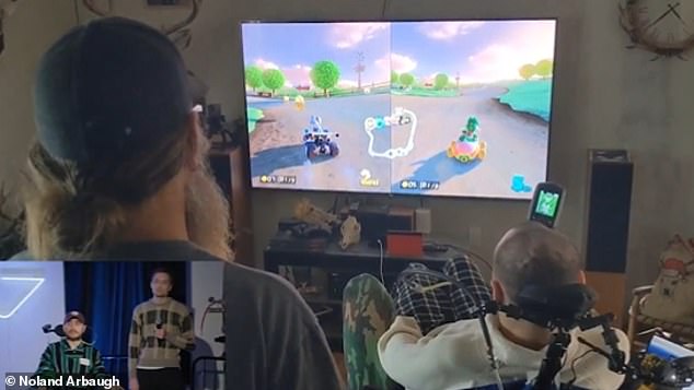 But while the tech company's brain-computer interface has allowed Arbaugh to race his stepfather in Nintendo's Mario Kart (as he plays above), navigate a computer cursor and more — all using just his thoughts — there are still technical hurdles that plague the functioning of the brain chip.