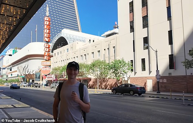 YouTubing brothers Jacob and Lucas Cruikshank checked into the Golden Gate Casino and Hotel, which dates back to 1906 and is located on Sin City's famous Freemont Street