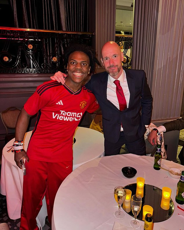 YouTuber IShowSpeed ​​​​was photographed at Man United's FA Cup final afterparty on Saturday
