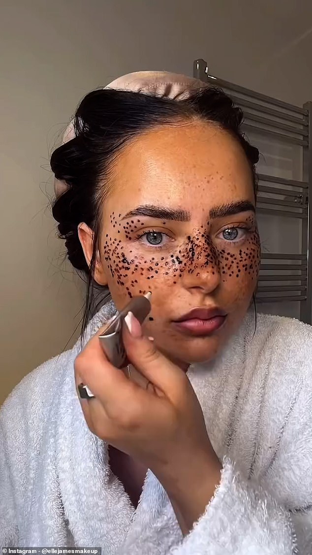 Elle James, 25, from Britain, is a make-up artist with 125,000 followers on Instagram, but it's her latest contribution to the 'faux freckle' trend that has really got the internet talking