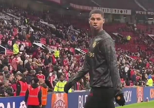 Marcus Rashford appeared to confront a supporter before Man United's match with Newcastle