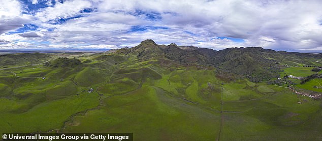 The landscape was formed by volcanic eruptions between 1.35 and 1.6 million years ago