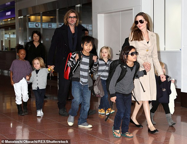 In addition to Shiloh, the Mr. and Mrs. Smith actors also share sons Maddox, 22, Pax, 20, Zahara, 19, and twins Vivienne and Knox, 15. Pictured with their brood in 2011