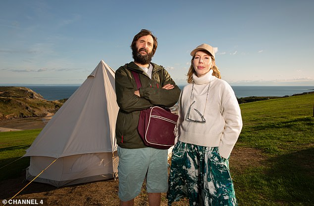 A look into the friendship between Joe Wilkinson and Katherine Ryan as the comedy duo reunite for a budget travel show - Pictured in Mumbles, South Wales, where they went DIY glamping