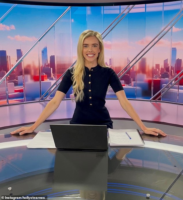 She spends most of her days at the desk reading headlines for Sky News Australia, but glamorous newsreader Holly Stearns leads a very glamorous life outside of work.