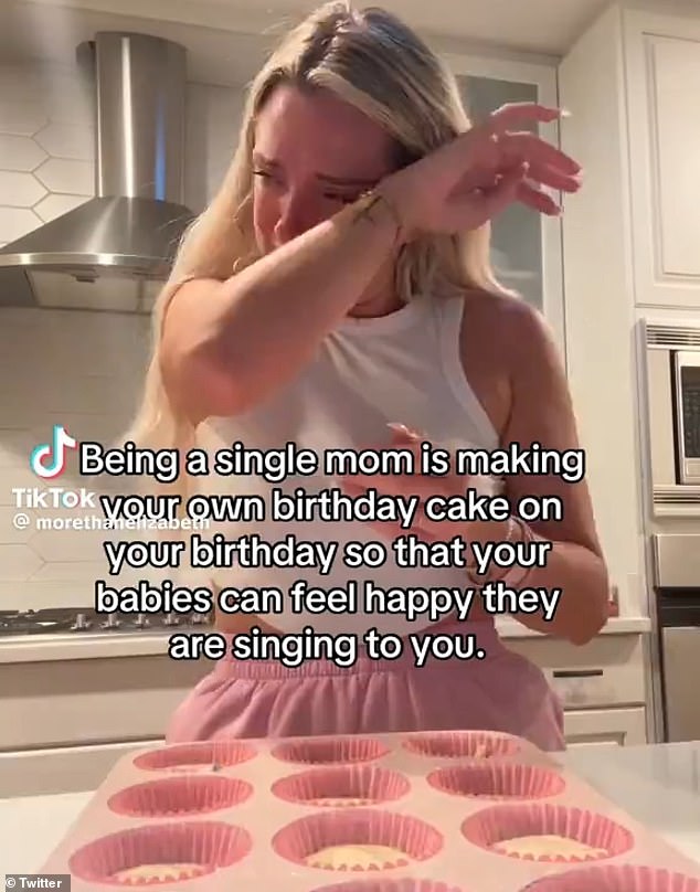 Elizabeth Teckenbrock, 29, who went viral on TikTok for crying while baking a birthday cake, claims her ex-abusive husband abused her as he accuses her of faking cancer