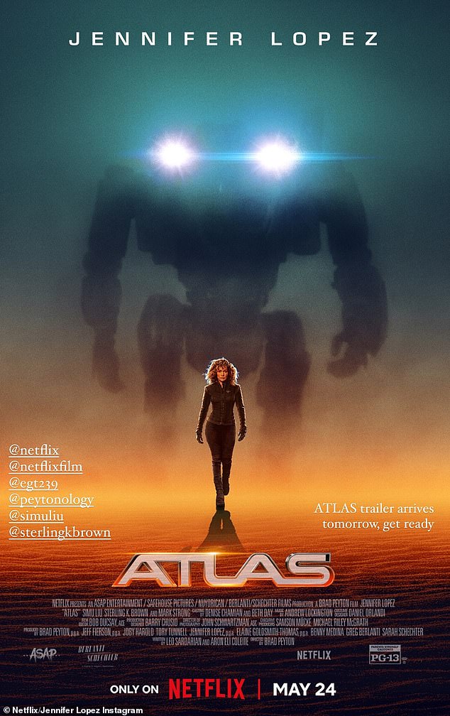 Lopez's new film Atlas debuts on Netflix on May 24