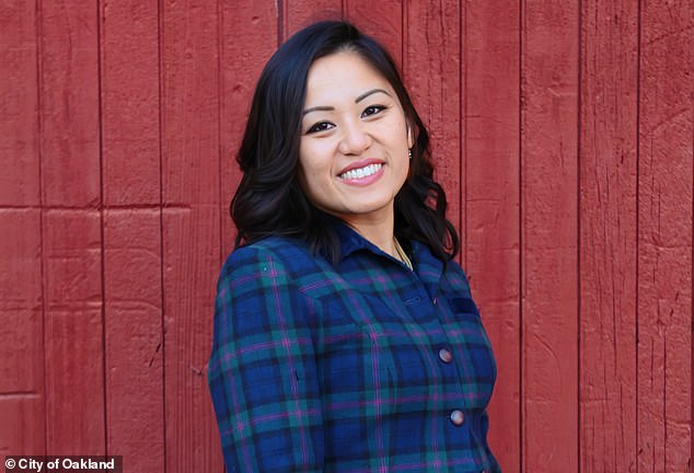 Carina Lieu, 39, was a key player in Oakland's 'Reimagining Public Safety Taskforce,' which pushed to cut the city's police budget in half
