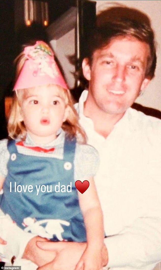 Ivanka Trump posted an adorable photo on social media after her father's tough day in court