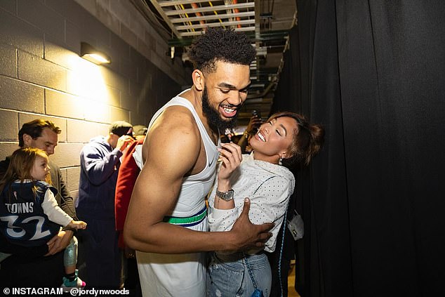 Jordyn Woods posted photos of a moment she shared with boyfriend Karl-Anthony Towns