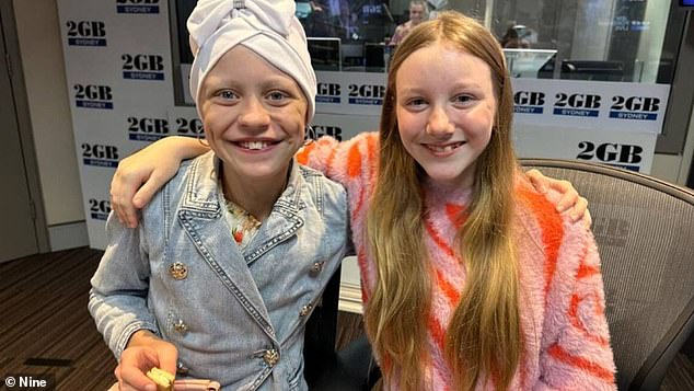 The siblings of 11-year-old Tirion have shared the incredible moment they discovered she was free from stage four ovarian cancer.  Tirion (left) is pictured with her best friend Chloe