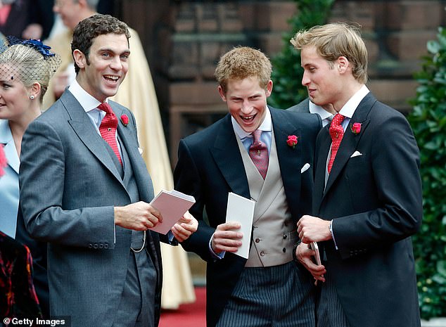 Prince Harry and Prince William at the wedding of Edward van Cutsem and Lady Tamara Grosvenor in 2004