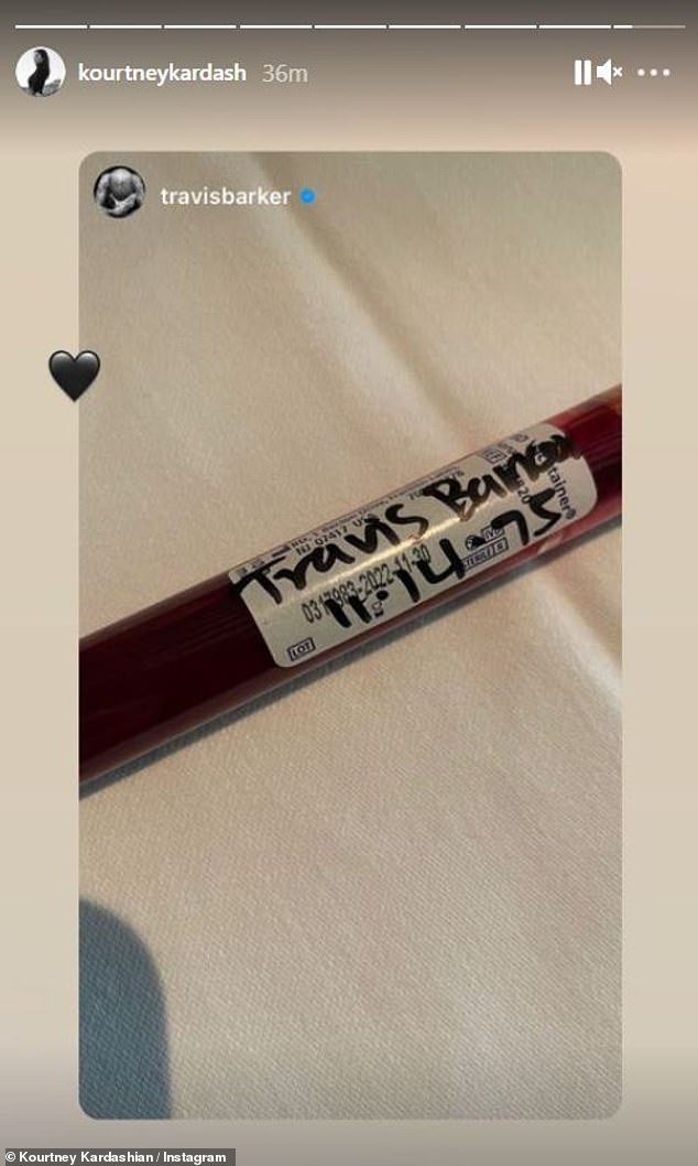 Kourtney previously re-shared a photo of Travis' blood on her Instagram (stock image)