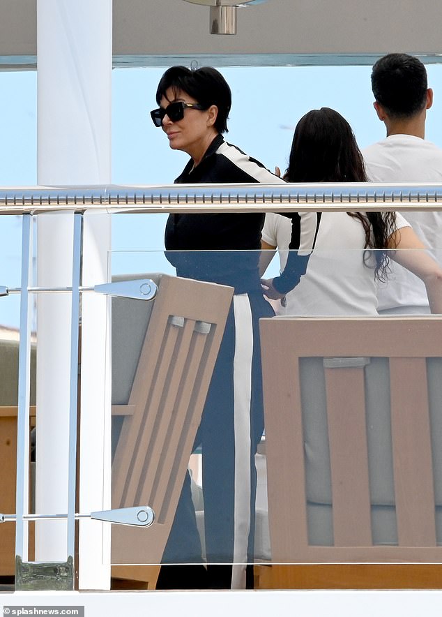 Kris Jenner and her longtime boyfriend Corey Gamble were on board a luxury private yacht that was targeted by vandals in Barcelona on Sunday