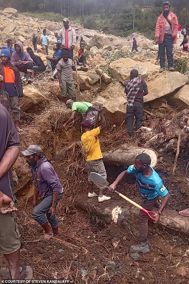 Rescuers, who used shovels and even their bare hands to desperately dig into the earth, told local media they could hear screams from below.