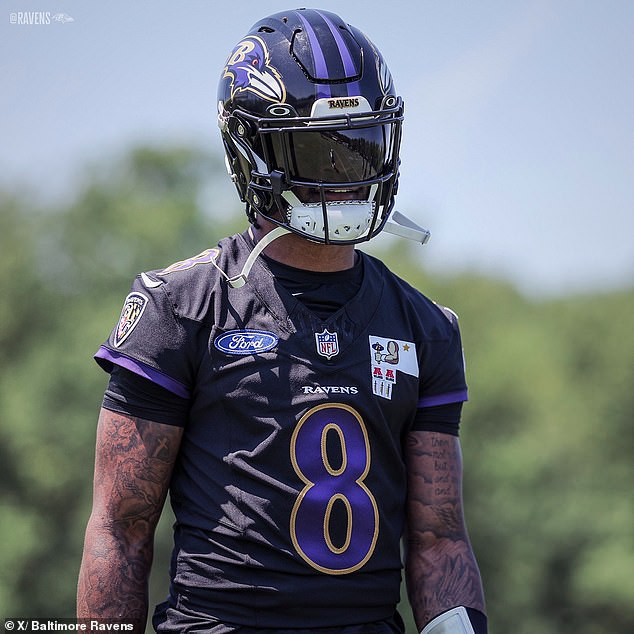 Jackson showed off his weight loss this week during an offseason workout with the Baltimore Ravens