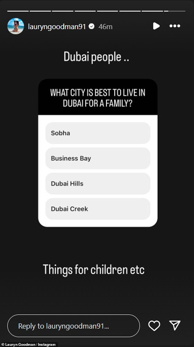 Lauryn also posted a survey on her Instagram Stories asking followers for their recommendations on things to do with kids in Dubai