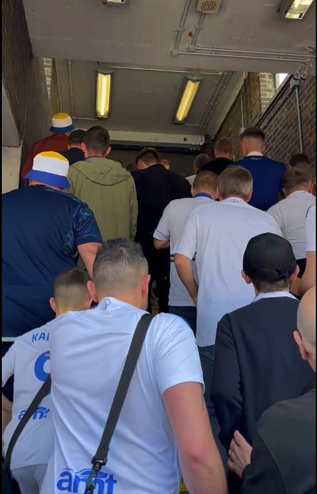 Leeds fans head to Wembley ahead of the play-off final with Southampton