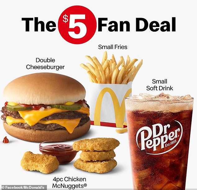 McDonald's is doing a $5 meal bundle for restaurants nationwide.  This is the poster of the same deal in 2023, when it was shown at select local outlets