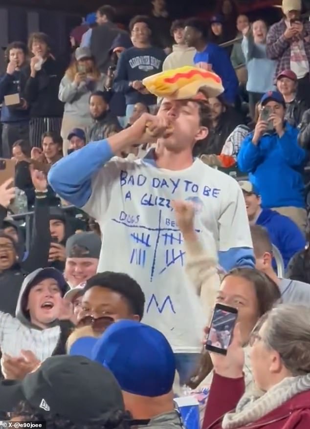 A Mets fan ate nine hot dogs during the team's $1 hot dog night at Citi Field on Tuesday