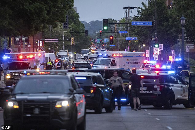 A police officer and two people were killed in a mass shooting in Minneapolis, Minnesota on Thursday night.  Several others were injured, including another officer