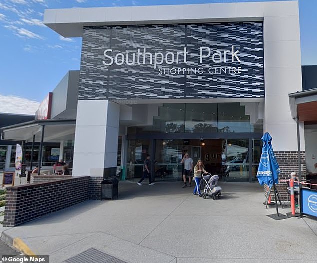 The young models were waiting for taxis outside the Southport Park Shopping Center (pictured) on Friday evening when the alleged incident took place