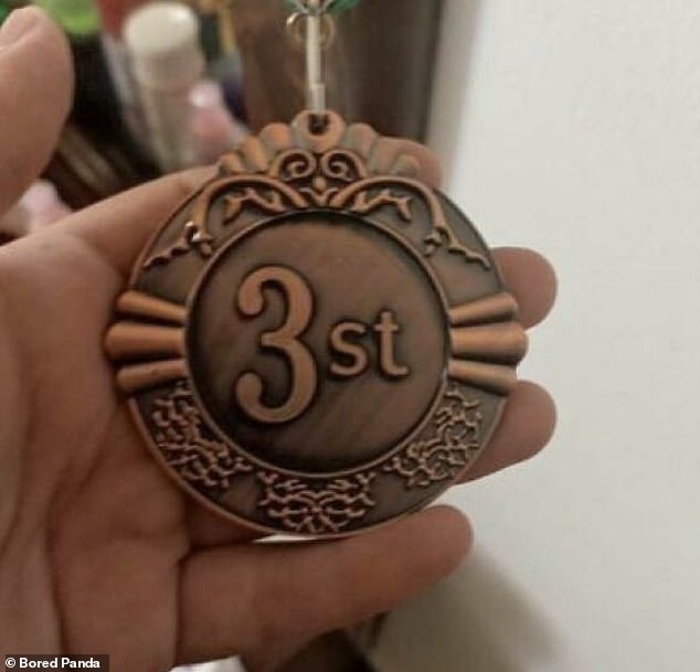 Oops!  People from all over the world have shared the worst designs they've seen and Bored Panda has collected the best in an online gallery.  Including someone who got a bronze medal for his third place, but something didn't seem quite right