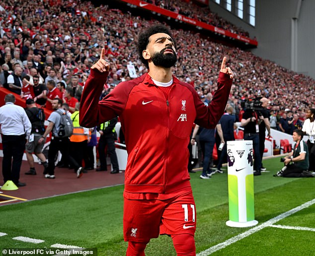 There was a huge roar from De Kop when Mo Salah's name was read out by the stadium announcer