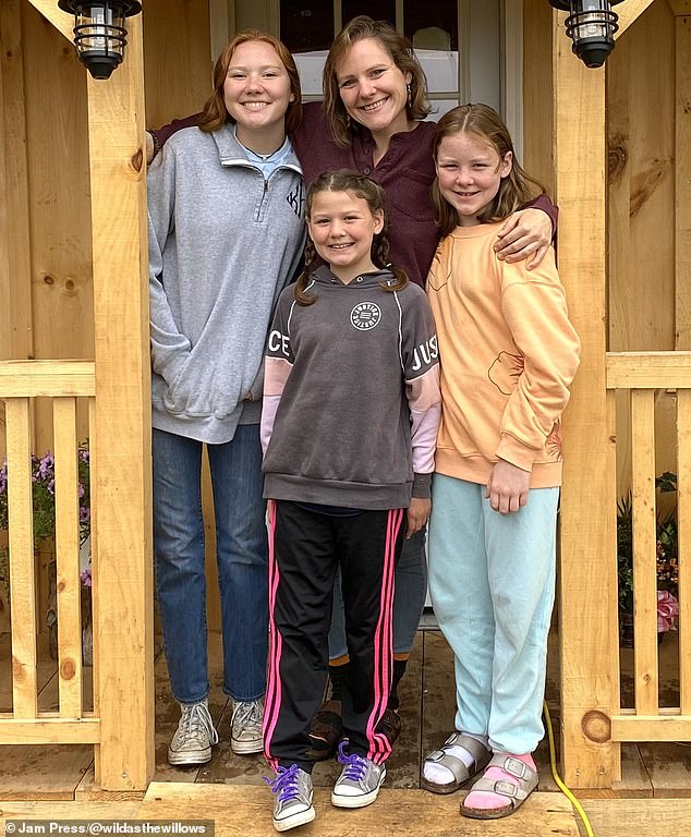 A mother of four has told why she took her children out of school and left her 'soul-sucking' nine-to-five routine to adopt a nomadic lifestyle and move her family into a cabin