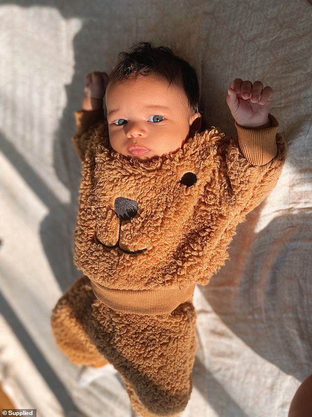 Jerome's account grew quickly in 2020, after his mother shared a photo of him wearing a teddy bear outfit when he was just six months old (pictured)
