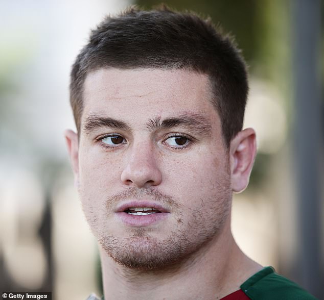 One-time NRL rising star Paul Carter (pictured) is behind bars after allegedly failing to begin a court-ordered community service order for domestic violence