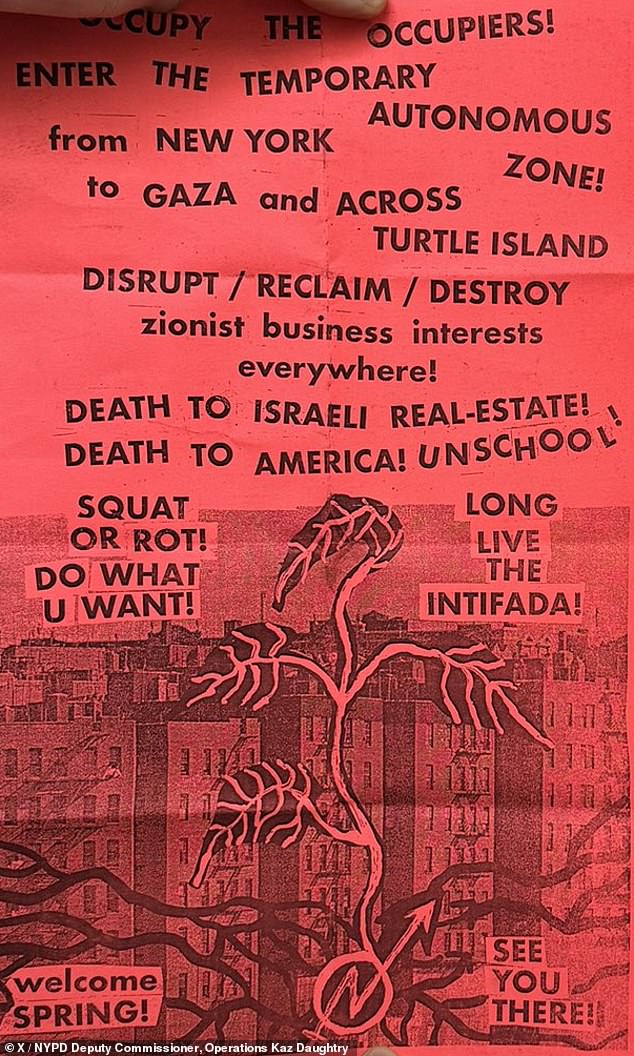 Sinister pro-Hamas flyers have surfaced on NYU's campus, including calls for 