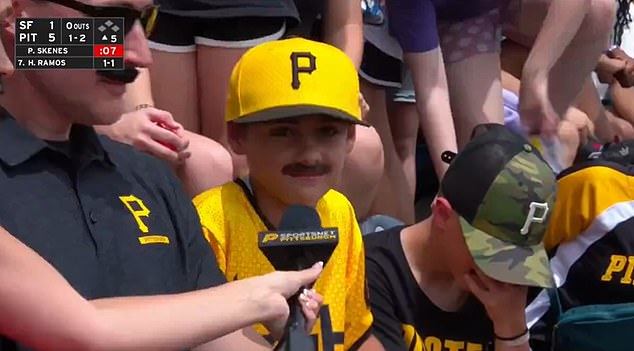 A young Paul Skenes fan said he likes the rookie pitcher and Livvy Dunne's mustache in a viral interview Thursday during Pirates-Giants