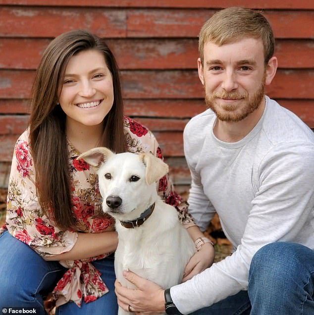 Tyler Wenrich, 31, pictured with his wife Jeriann, also faces 12 years in prison after two 9mm bullets were found in his luggage on April 20 as he left on a bachelor party cruise