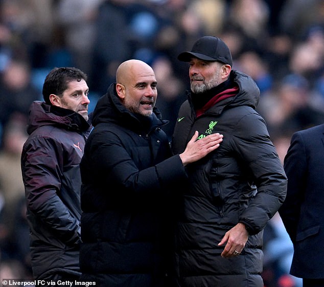 Guardiola and Klopp have had a memorable rivalry during their time at Man City and Liverpool