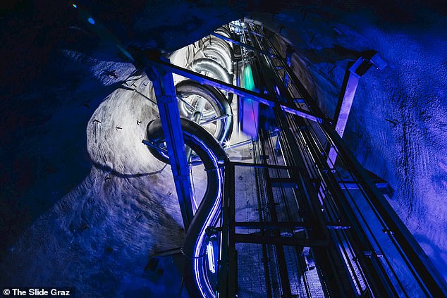 The Schlossberg slide in Graz, Austria, is the tallest underground slide in the world - and the second tallest overall