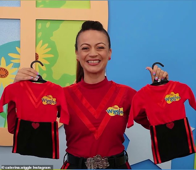 Caterina announced earlier this year that she is pregnant with identical twins, and sweetly shared a photo of her holding up two baby-sized Red Wiggle uniforms to confirm the news