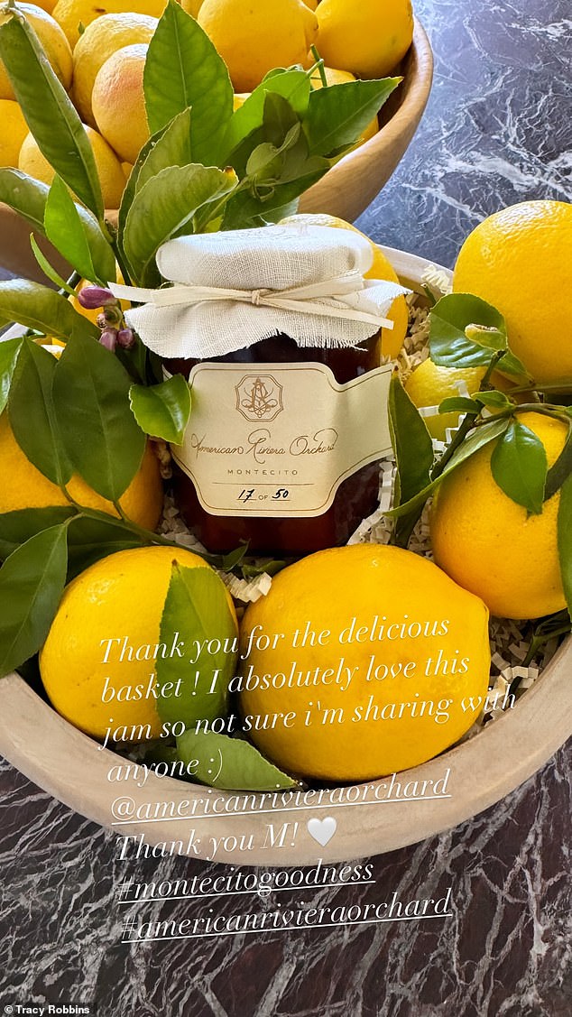 Last month, Tracey Robbins was sent one of Meghan's strawberry jam jars and wrote: 'Thanks, M!