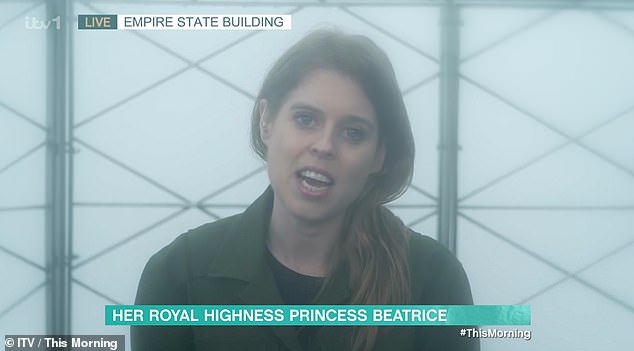 Earlier this month, Prince Beatrice (pictured) made a live television appearance on This Morning while doing charity work in New York