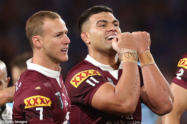 David Fifita (right) was a surprising omission from Billy Slater's Maroons for the 2024 series