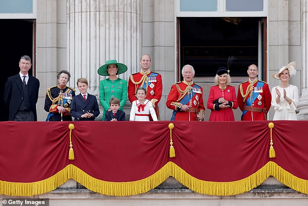 Last June we only saw the 'working royals' and their families on the balcony