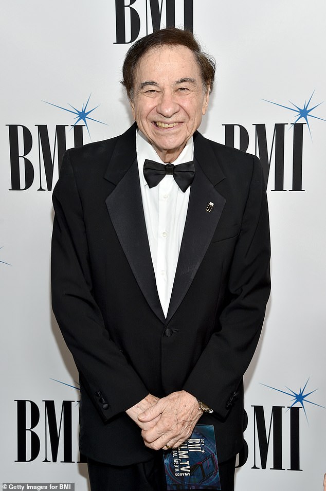 Richard M. Sherman – known for writing songs for films such as Mary Poppins – died on Saturday at the age of 95;  seen in 2017 in Beverly Hills