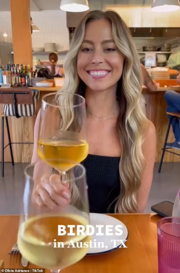 Birdie's in Austin, Texas, is one of the places where you can embrace the upscale dining experience and casual customer service approach to ordering (Photo: TikToker Olivia Adriance at Birdie's)