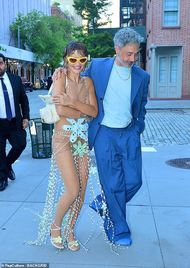 Rita Ora proved she was still the ultimate party girl as she and husband Taika Waiti returned to The Mark Hotel at dawn after a wild night at the Met Gala