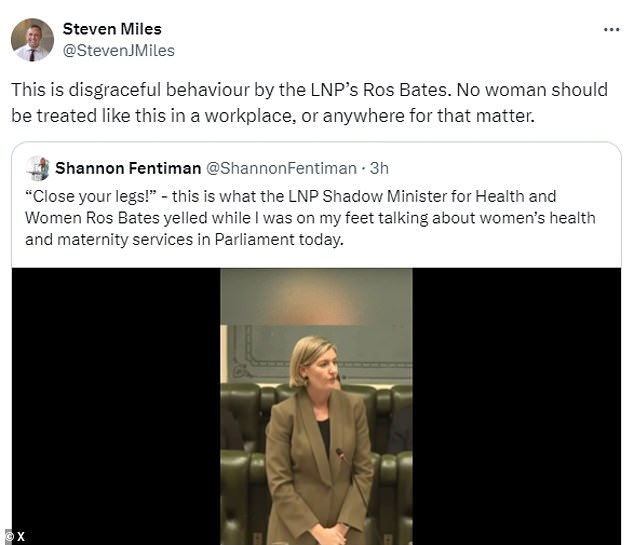 Queensland Premier Steven Miles branded the comment 'disgraceful'