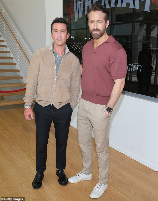 Ryan Reynolds, 47, confirmed that Rob McElhenney, 47, would have a cameo in his upcoming superhero film Deadpool & Wolverine during Thursday's episode of Welcome to Wrexham;  pictured in April 2023 in LA